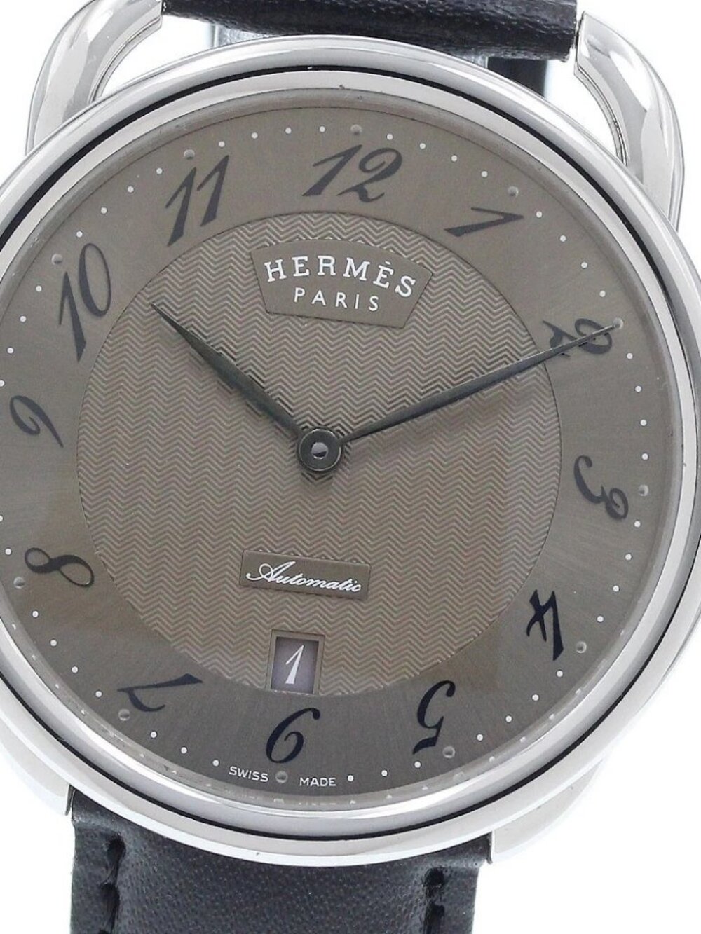 HERMES Arceau AR8.61aq Date Gray Dial Automatic Men's Watch_941241